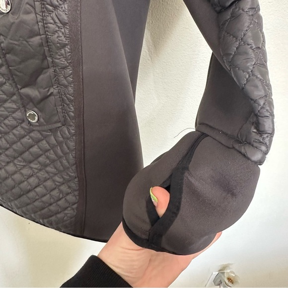 Michael Michael kors quilted neoprene long line hooded winter jacket XL grey - Picture 3 of 4